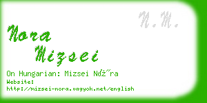 nora mizsei business card